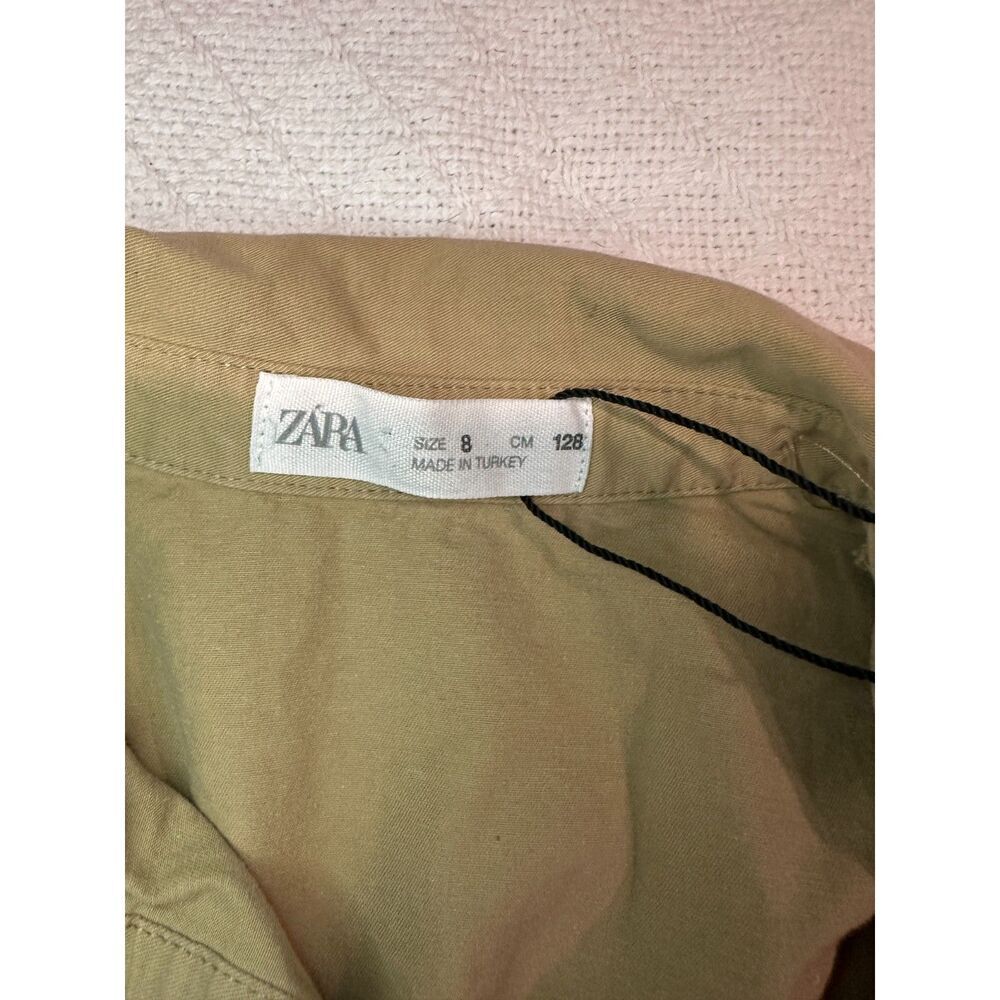 NWT Zara Girls Khaki Belted Shirt Dress Size 8 - Picture 3 of 3